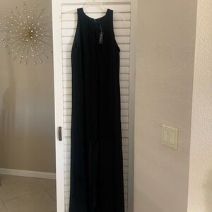 New long black cocktail dress